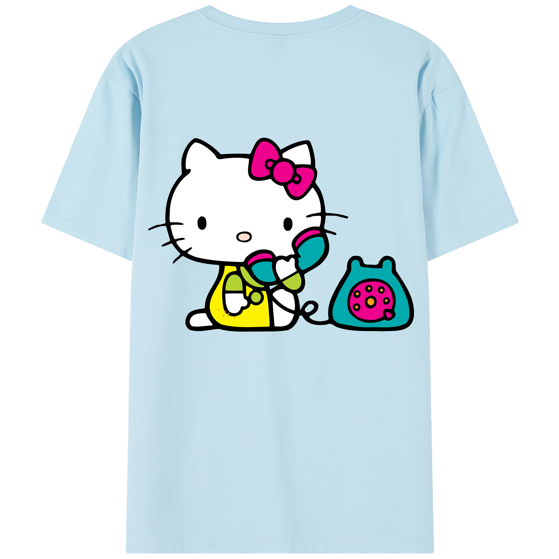 （画像用） Hello Kitty ハローキティ 綿100％半袖Tシャツ（背面プリント）